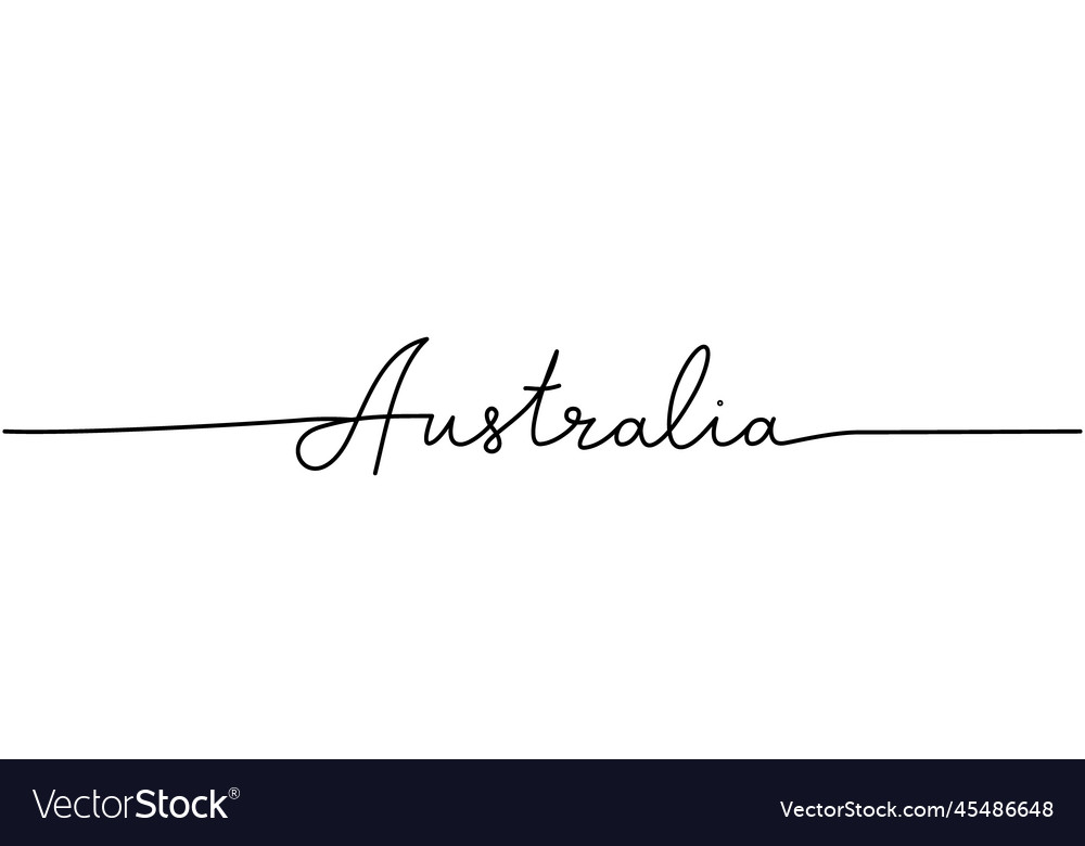 Australia - word with continuous one line