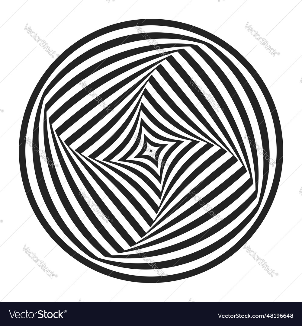 Circular op art pattern Royalty Free Vector Image