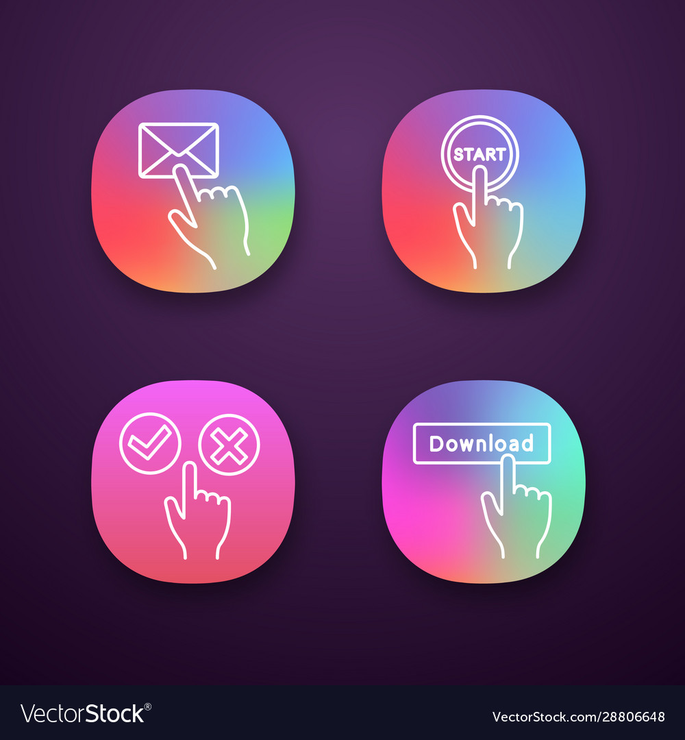 Click app icons set vector image Click app icons set