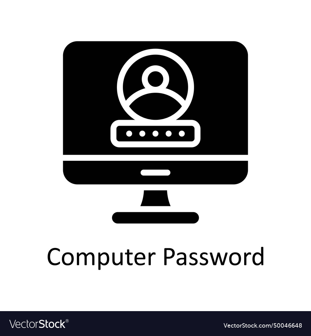 Computer password solid icon style