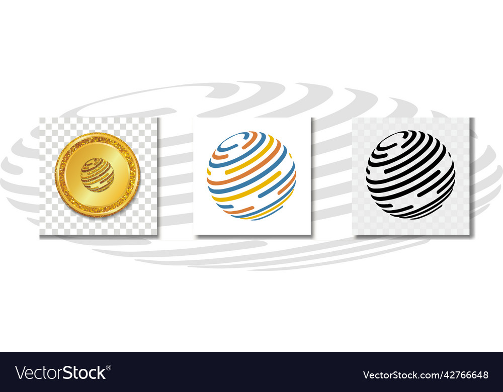 Feathercoin cryptocurrency icon with three forms vector image Feathercoin cryptocurrency icon with three forms