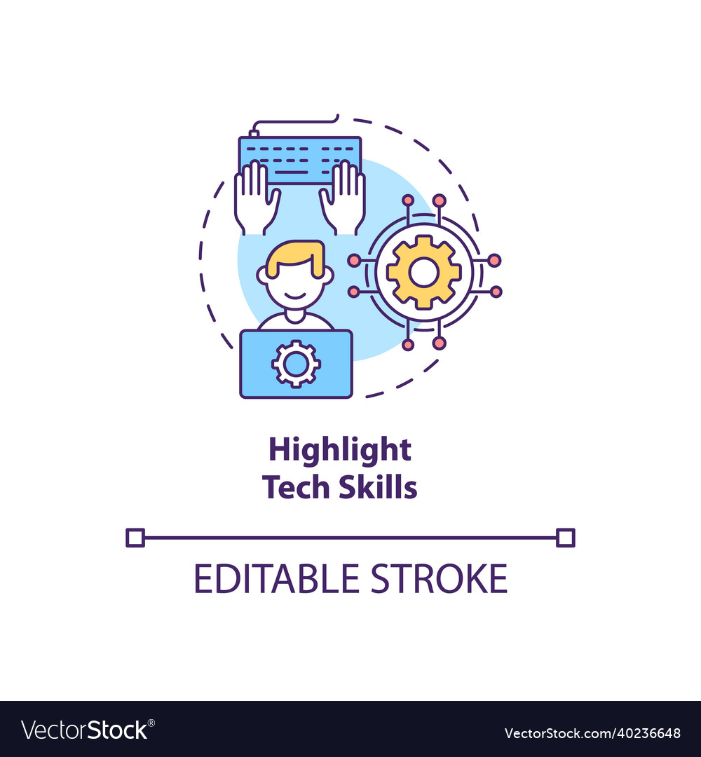 Highlight tech skills concept icon vector image Highlight tech skills concept icon