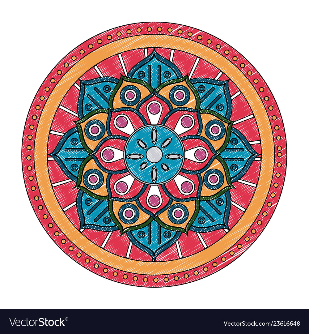 Mandala indian emblem scribble