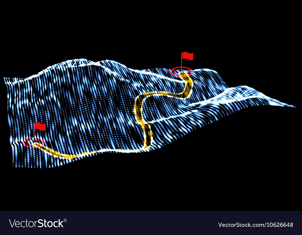 Map marker pointer with dots road