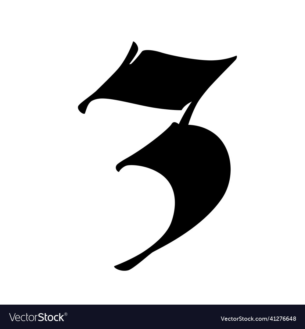 Numbers are in the gothic style symbols isolated Vector Image Numbers are in the gothic style symbols isolated