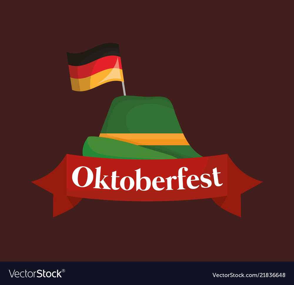 Oktoberfest label with german hat