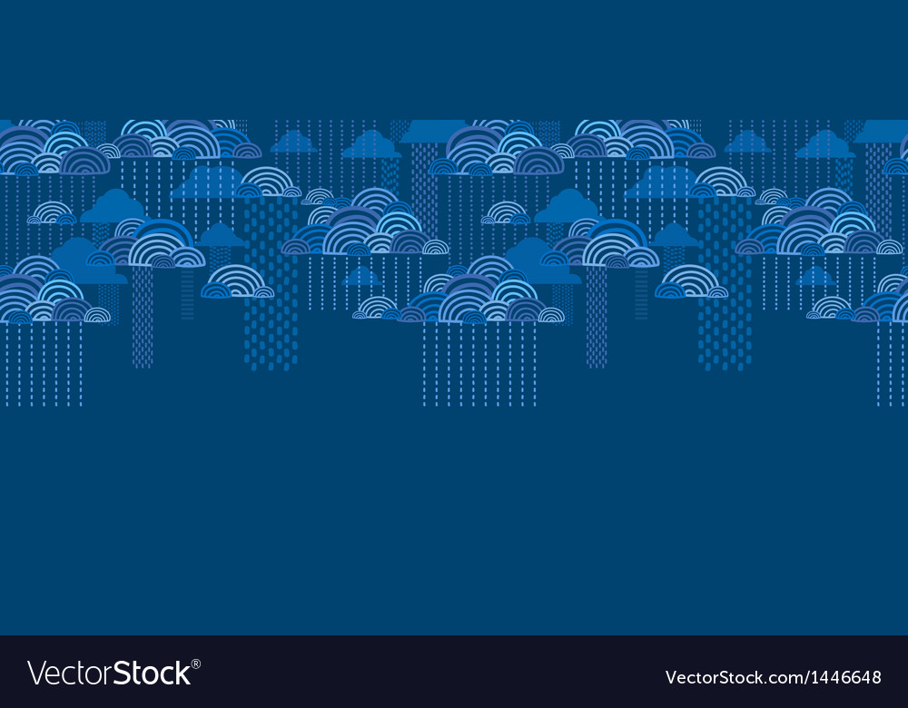 Rain clouds horizontal seamless pattern background
