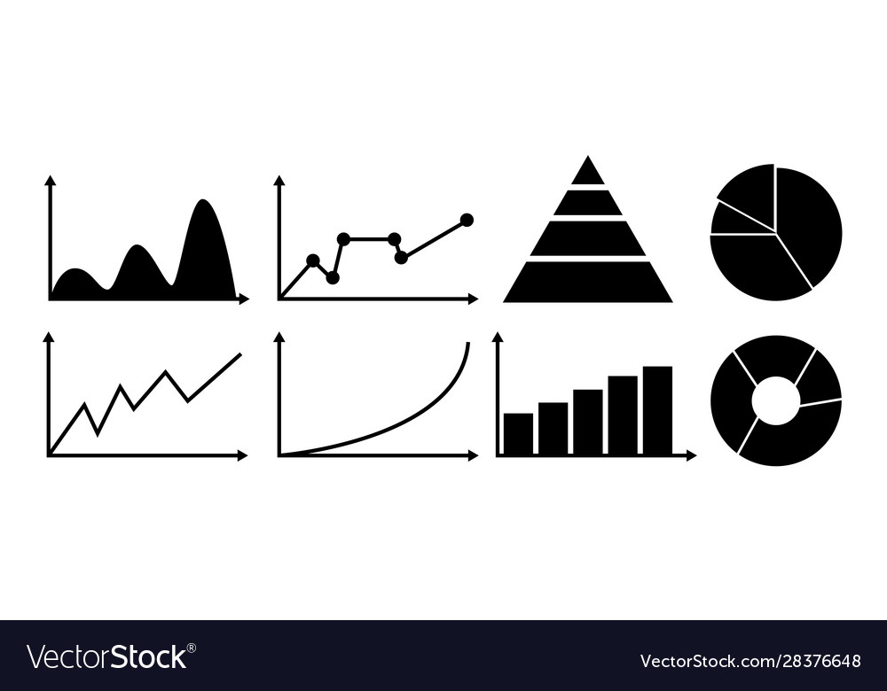Set black simple graph on a white background