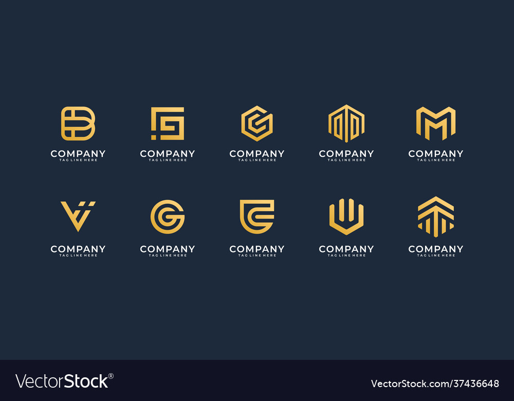 Set business company logo icon design