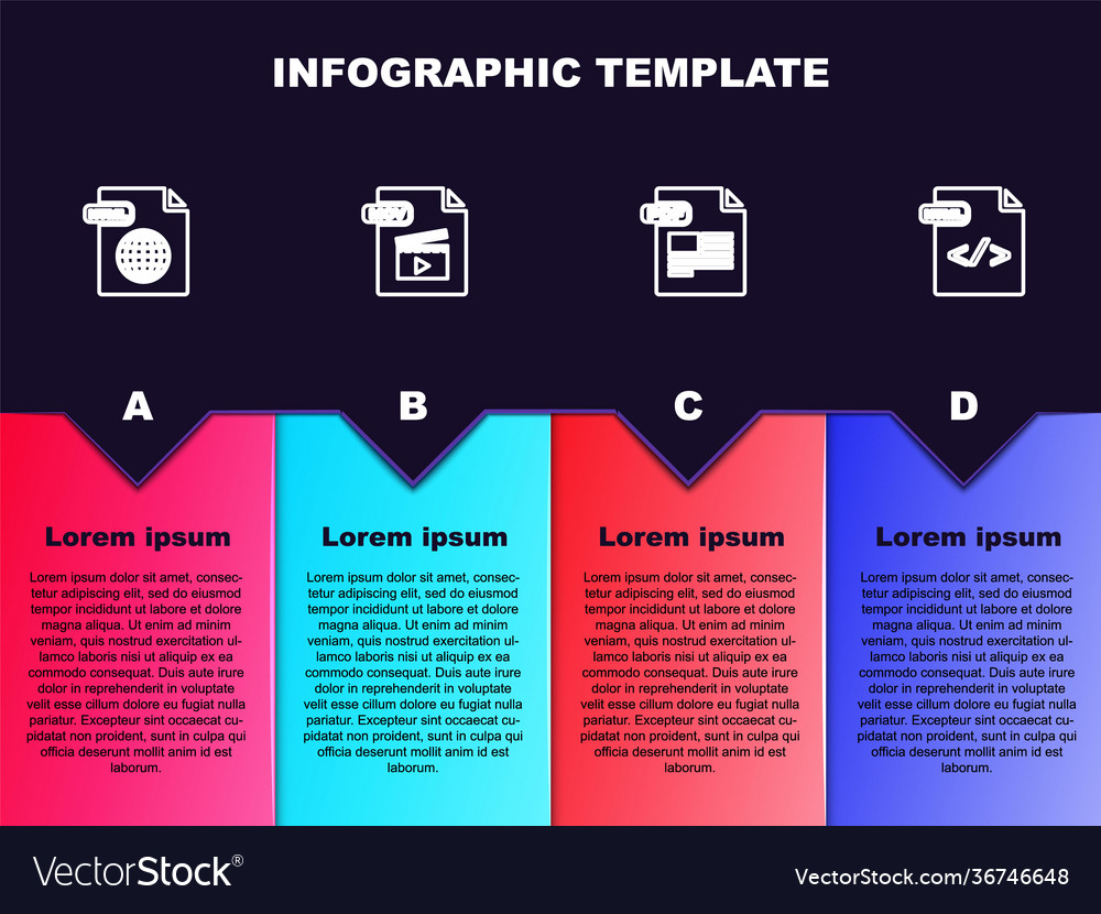 Set line html file document mov pdf vector image Set line html file document mov pdf