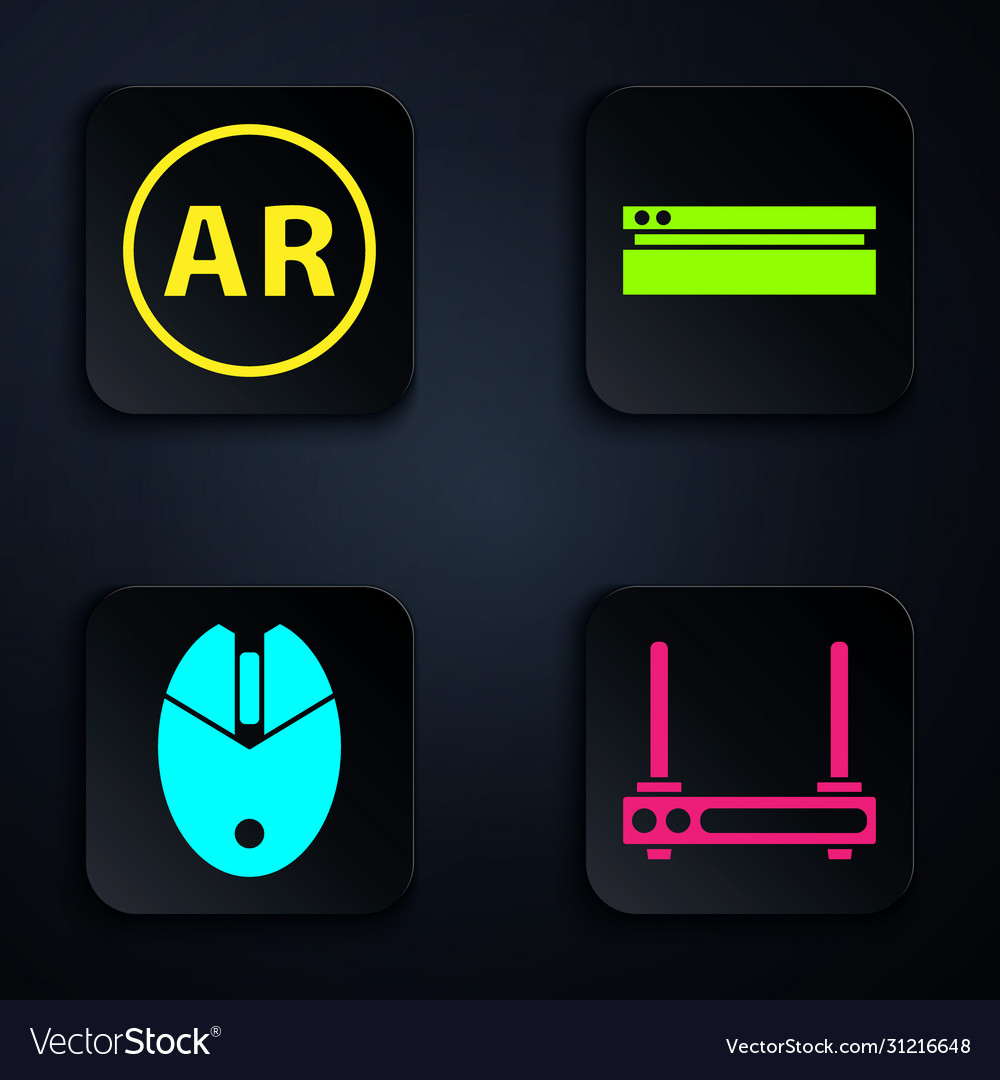 Set router and wi-fi signal ar augmented reality vector image Set router and wi-fi signal ar augmented reality