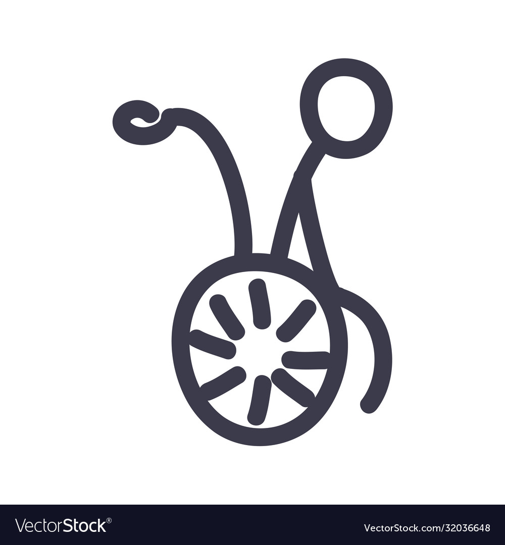 Stickfigure on wheelchair fill style icon