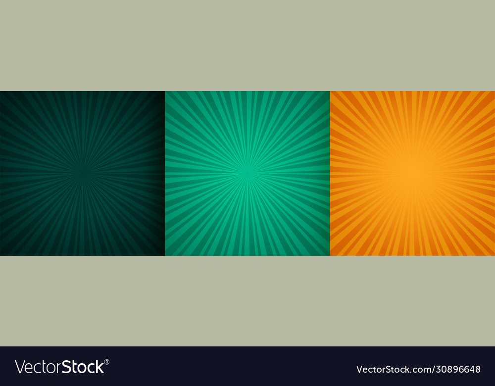 Sun burst zoom rays background set three