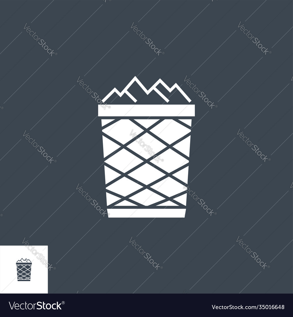 Trash bin related glyph icon vector image Trash bin related glyph icon
