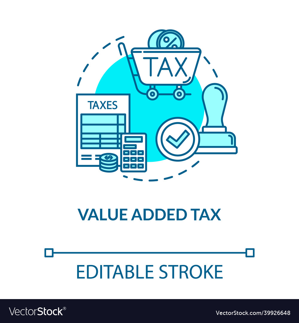 Value added tax turquoise concept icon Royalty Free Vector