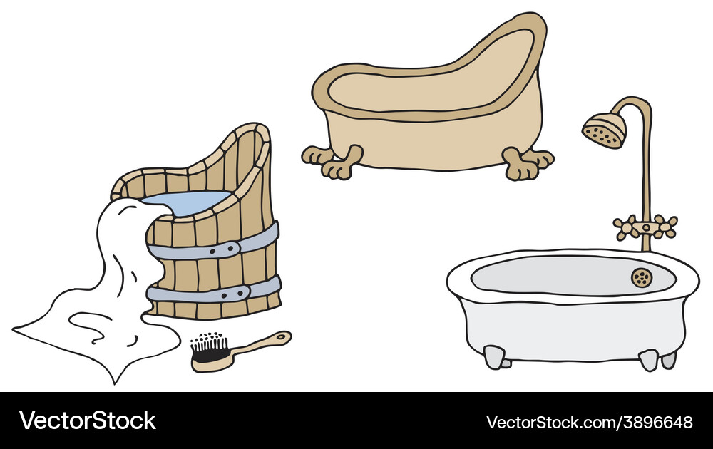 Vintage Bathtubs Royalty Free Vector Image Vectorstock