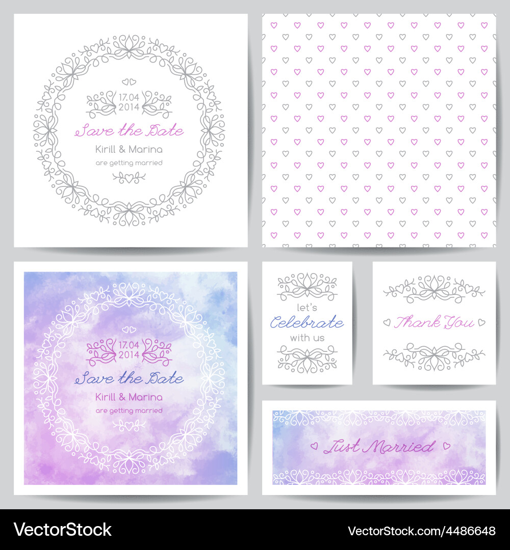 Wedding set Royalty Free Vector Image - VectorStock