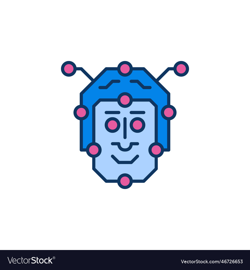 Ai Face Robot Head Concept Colored Modern Icon Vector Image Ai Face Robot Head Concept Colored Modern Icon Vector Image