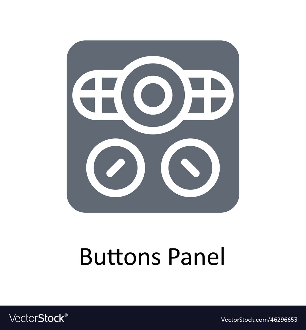 Buttons panel solid icons simple stock