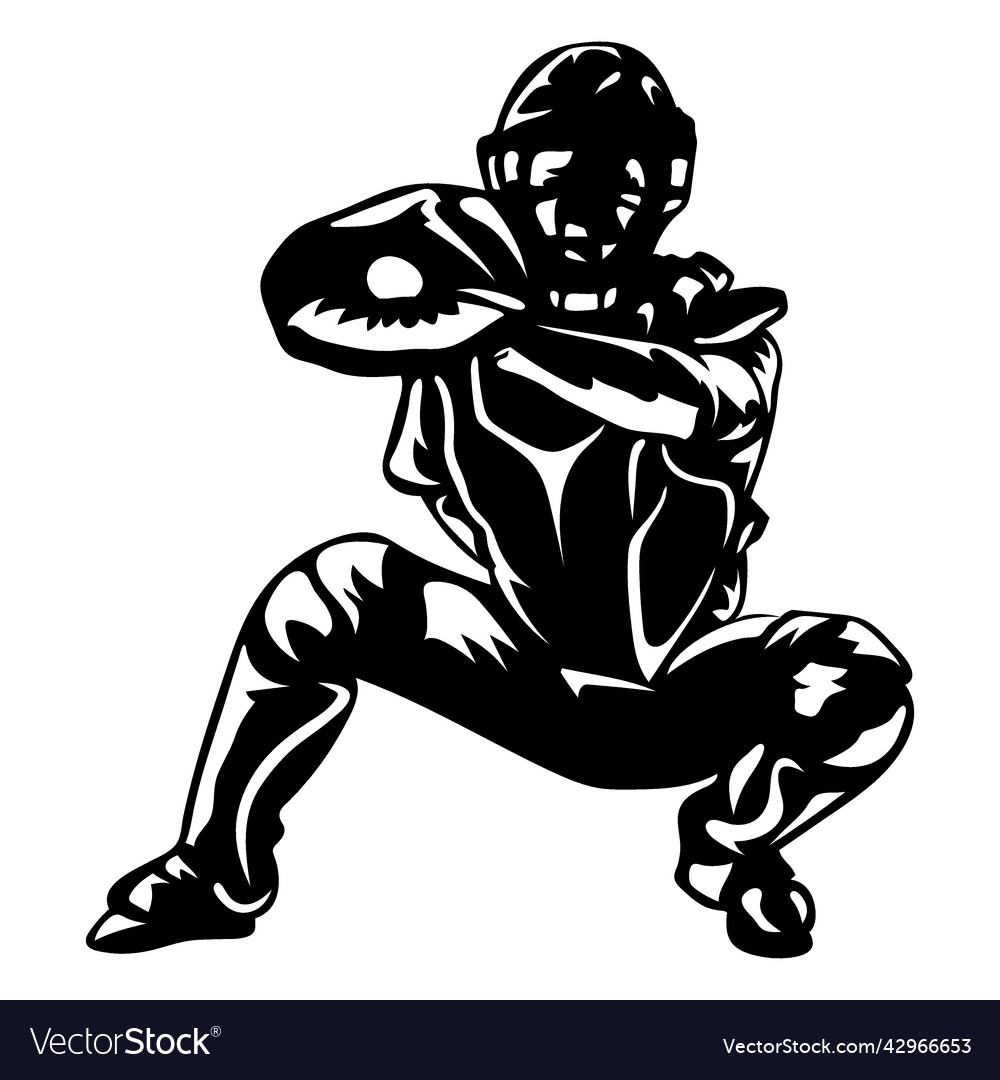 Baseball catcher cartoon icon Royalty Free Vector Image