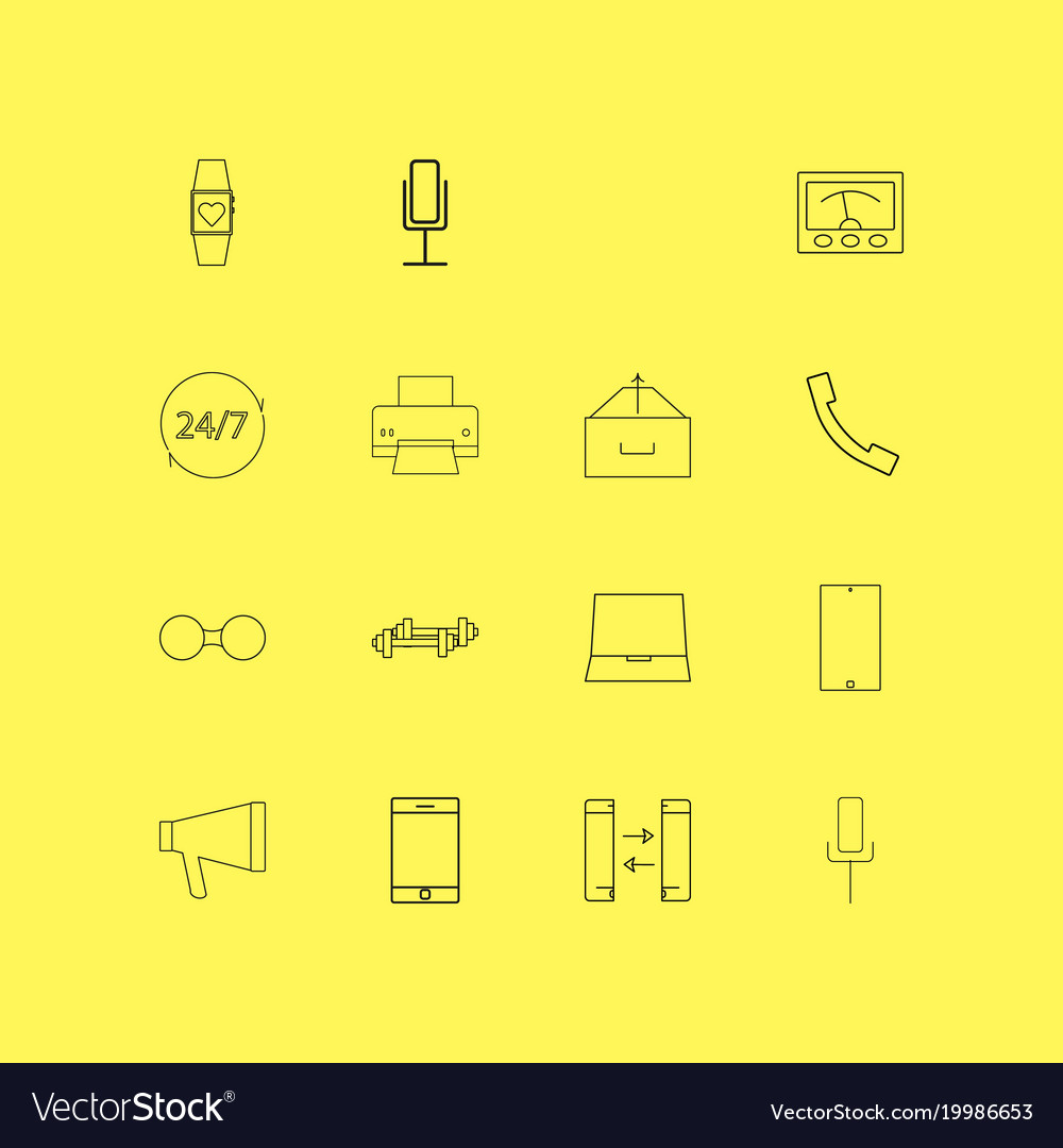 Devices linear icon set simple outline icons