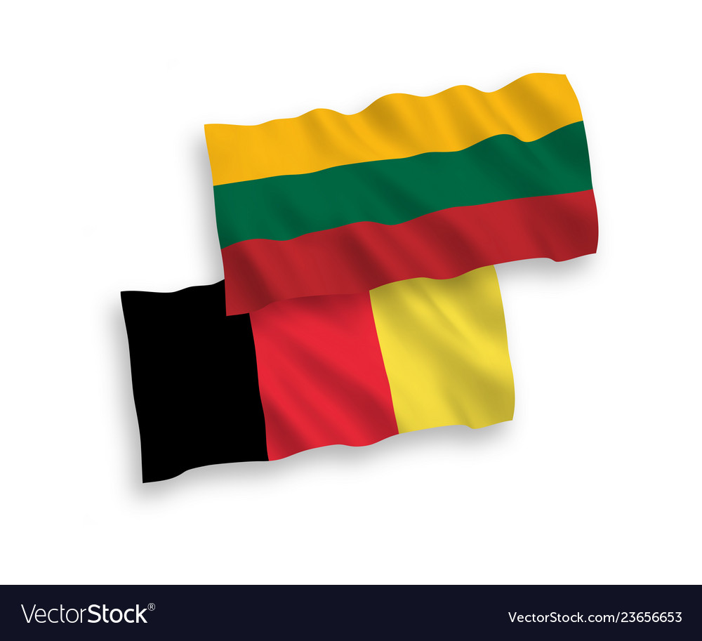 Flags of belgium and lithuania on a white Vector Image