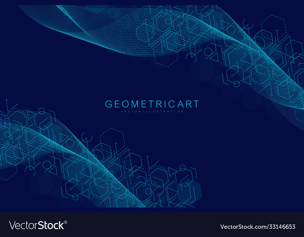 Geometric abstract background with connected line vector image Geometric abstract background with connected line