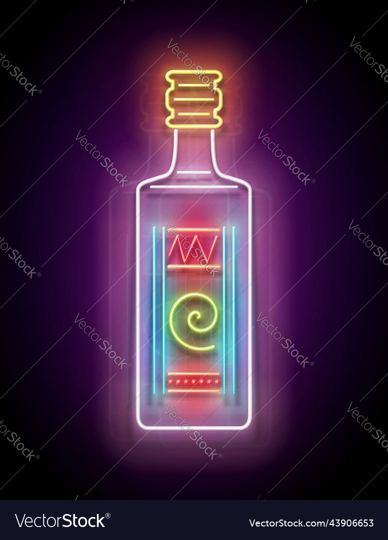 Glow bottle with mexican tequila