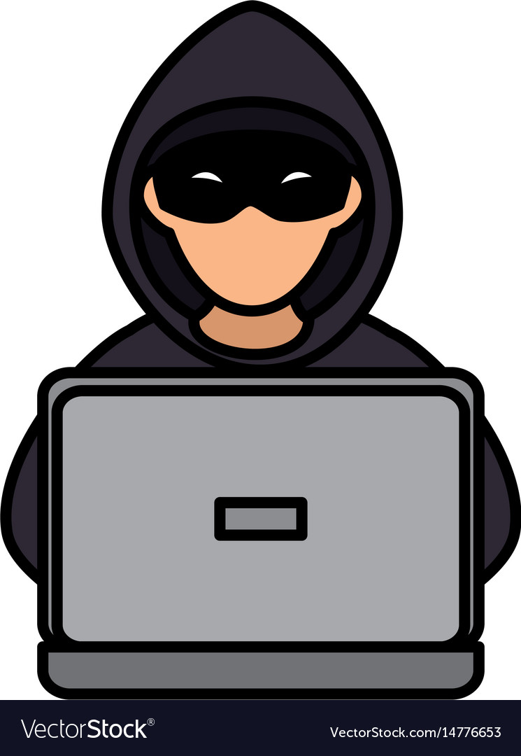 Hacker mit Computer Avatar Charakter