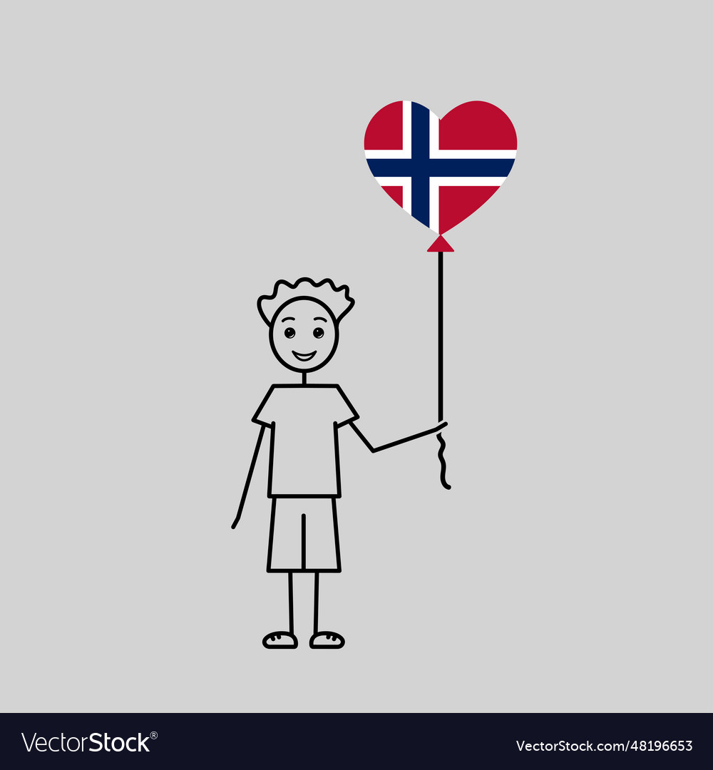 Hand drawn norwegian boy love norway sketch