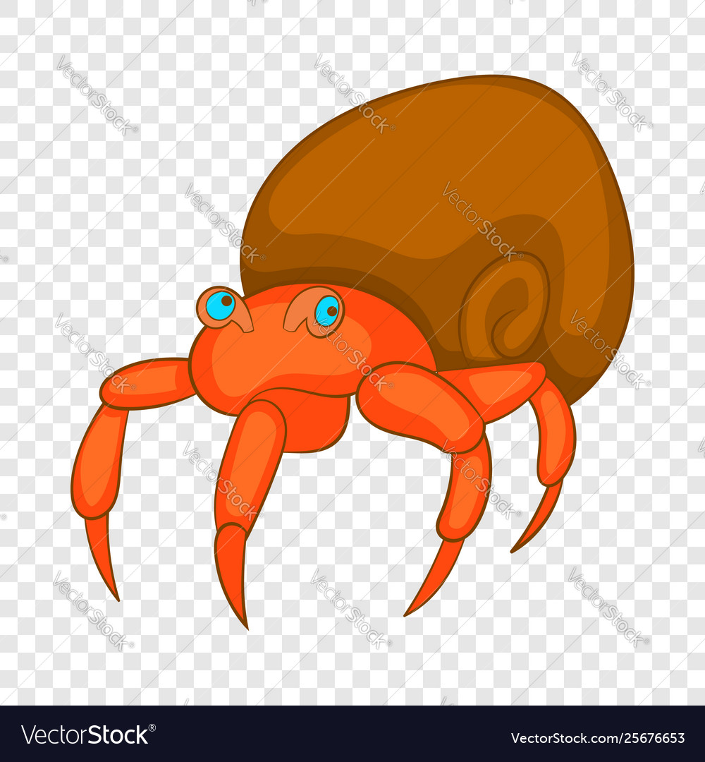 Hermit crab icon cartoon style