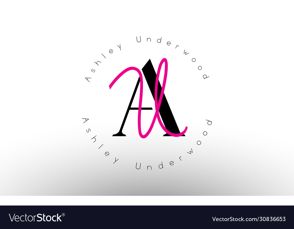 Letter au signature minimalistic monogram logo