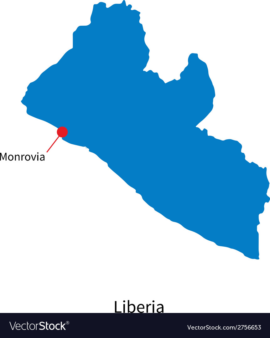 Liberia Map with Monrovia Capital