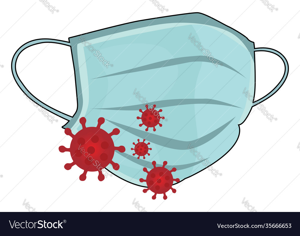 Medical mask with corona virus on a white Vector Image