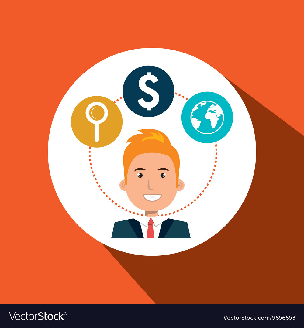 Person with set business icon design