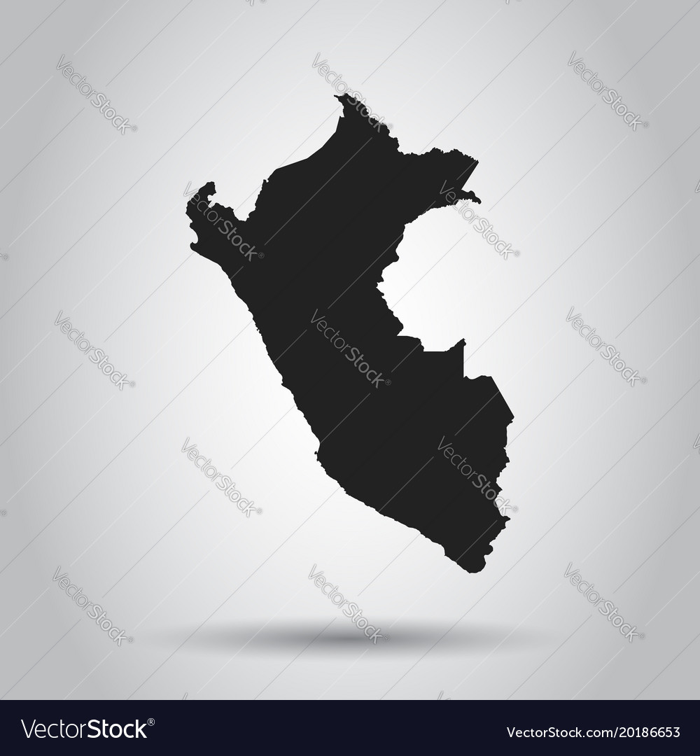 Peru map black icon on white background