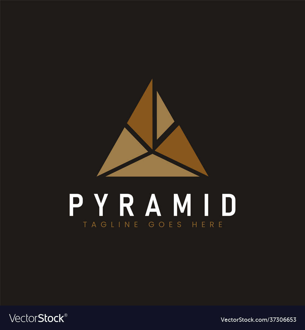 Pieces pyramid triangle combination logo design Vector Image