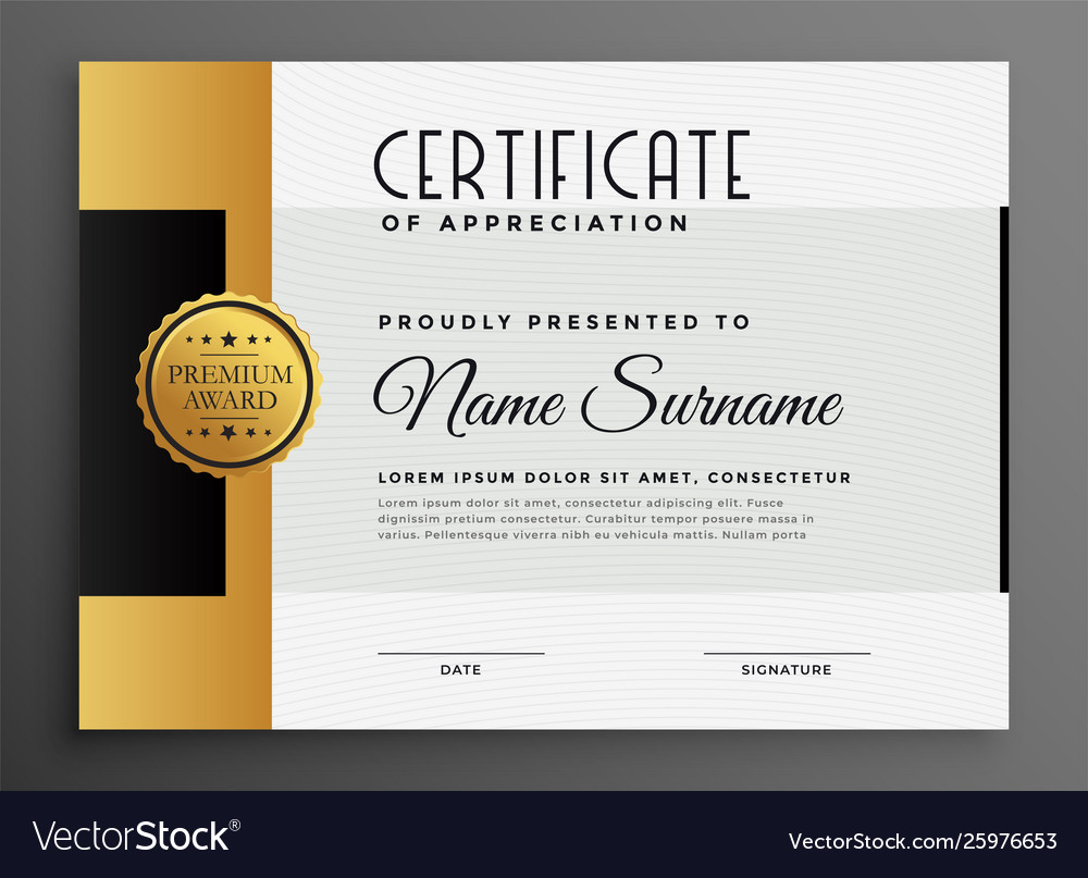 Premium luxury certificate design template Vector Image