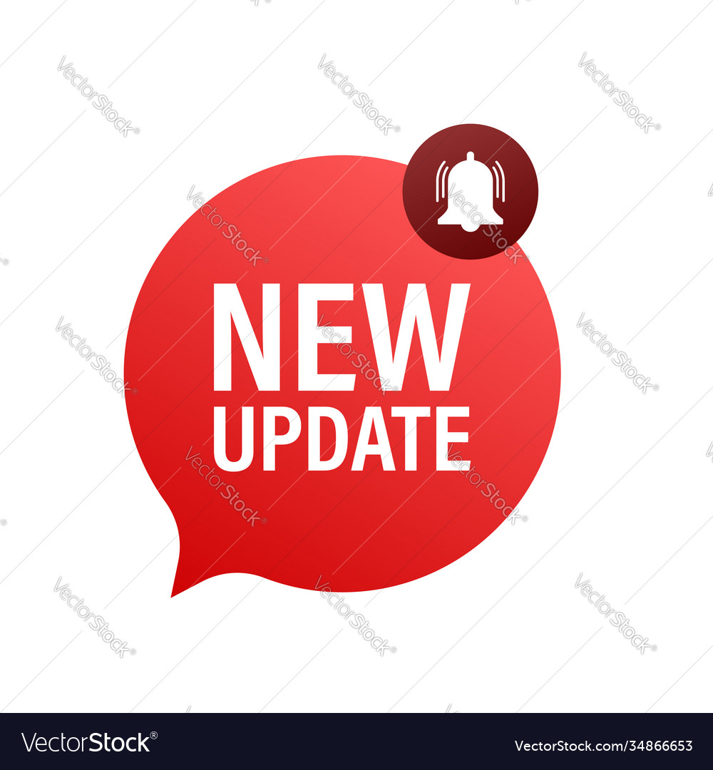 Red new update banner in modern style web design