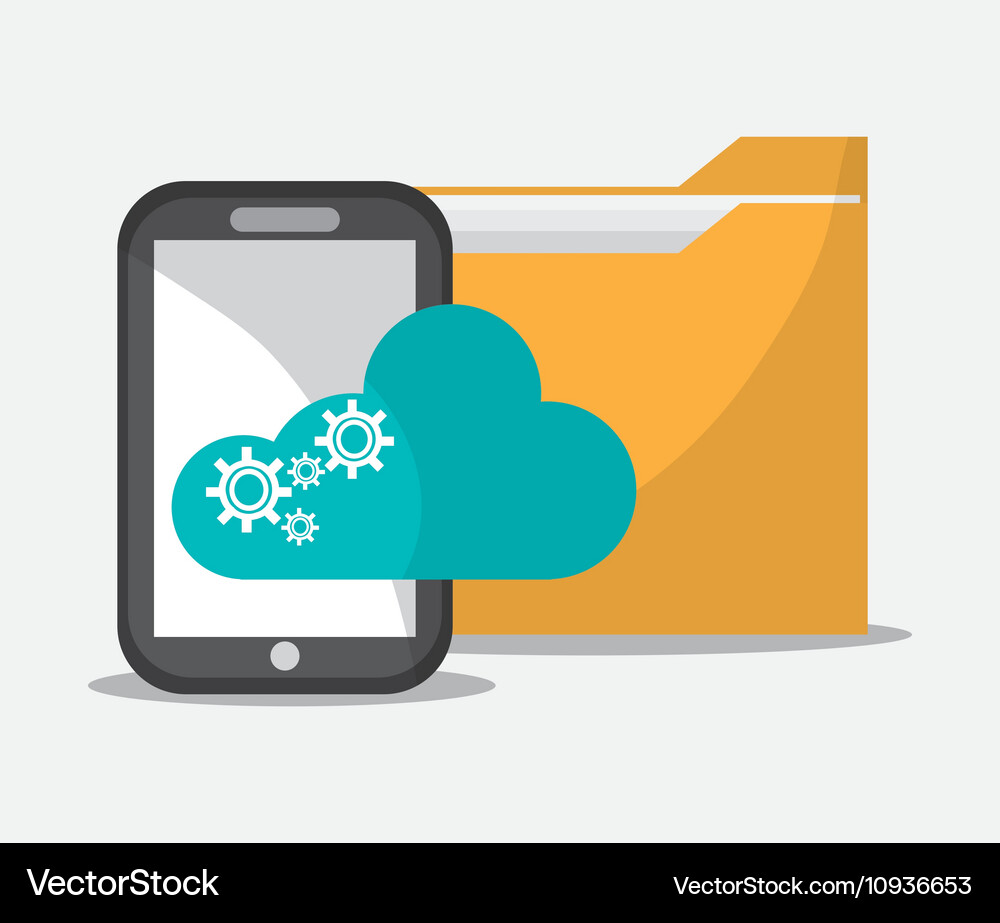 Smartphone and cloud computing design Royalty Free Vector