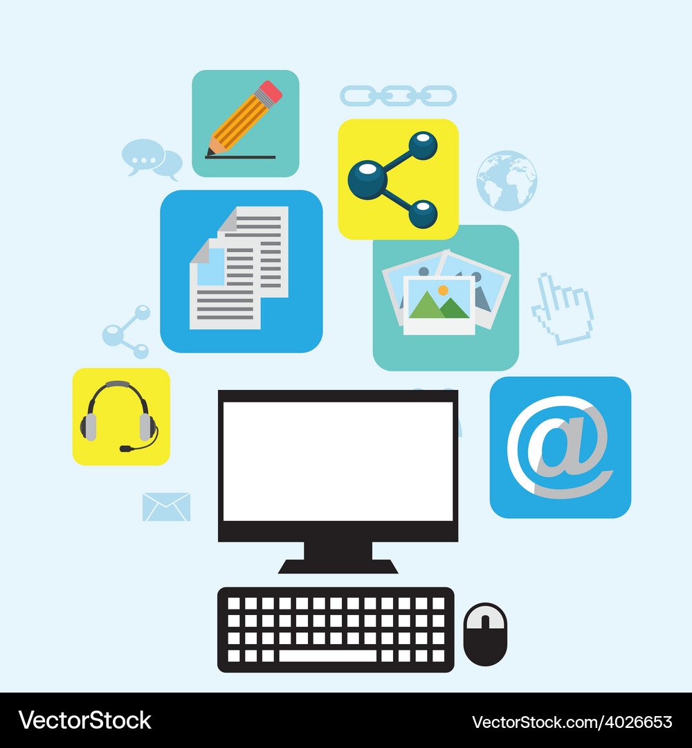 Social Computer Network Vector Social network Royalty Free Vector Image - VectorStock