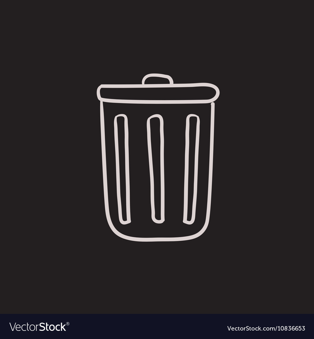 Trash can sketch icon