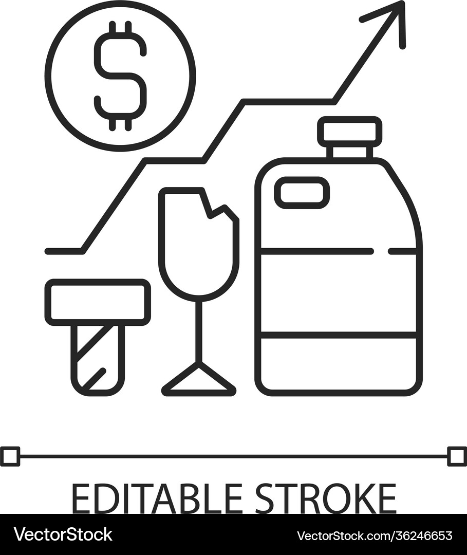 Waste analytics linear icon Royalty Free Vector Image