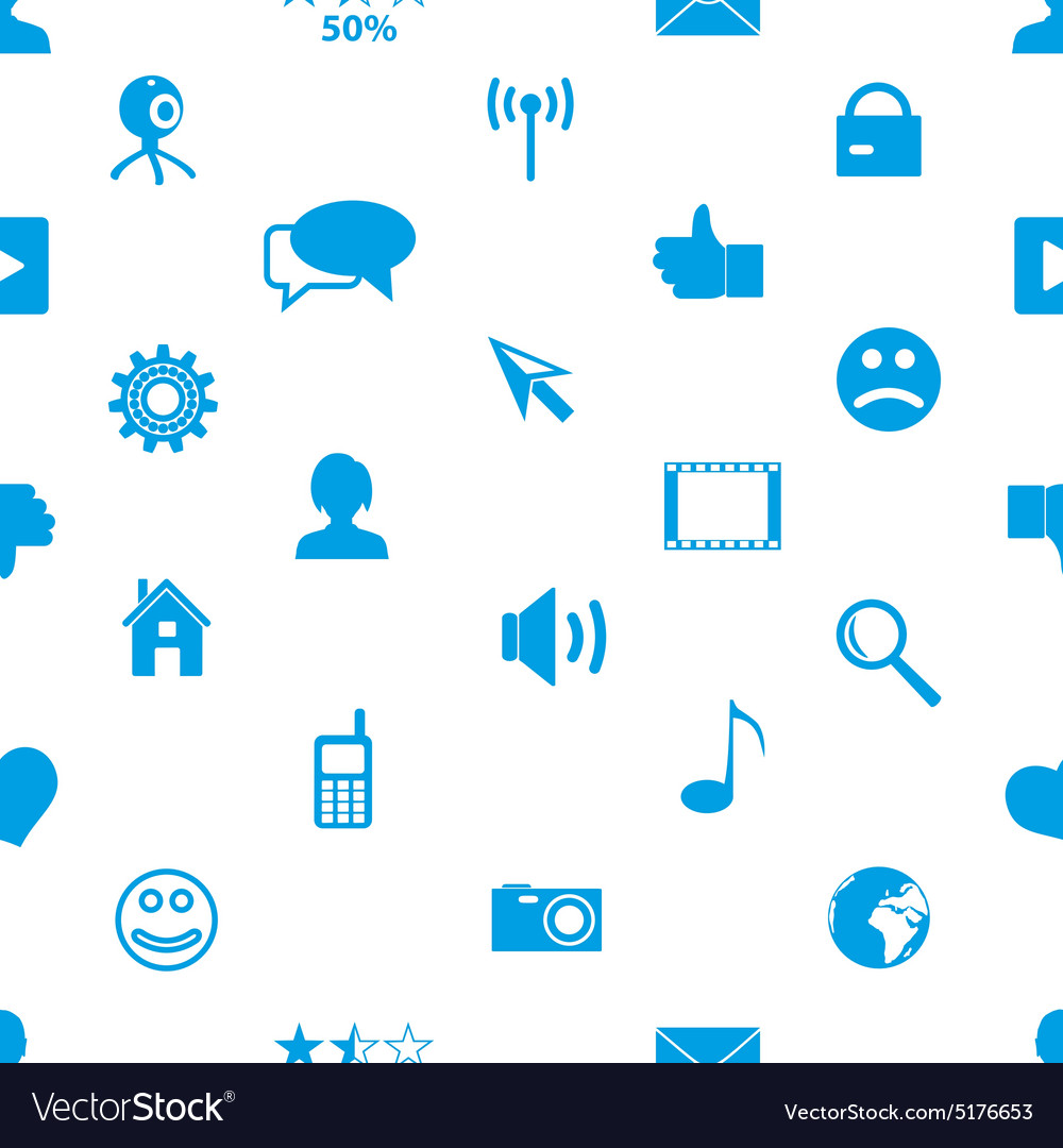 Web and social networks simple icons seamless