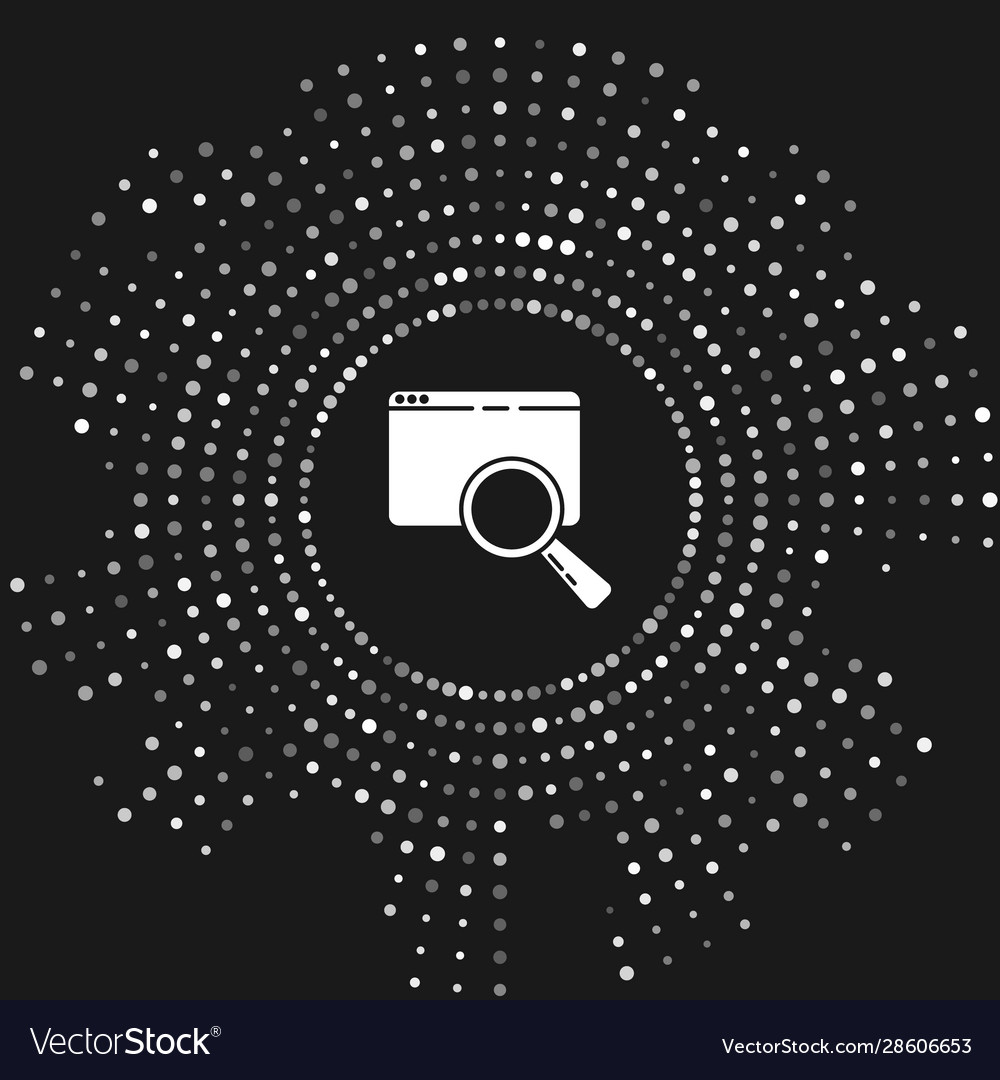 White search in a browser window icon isolated vector image White search in a browser window icon isolated