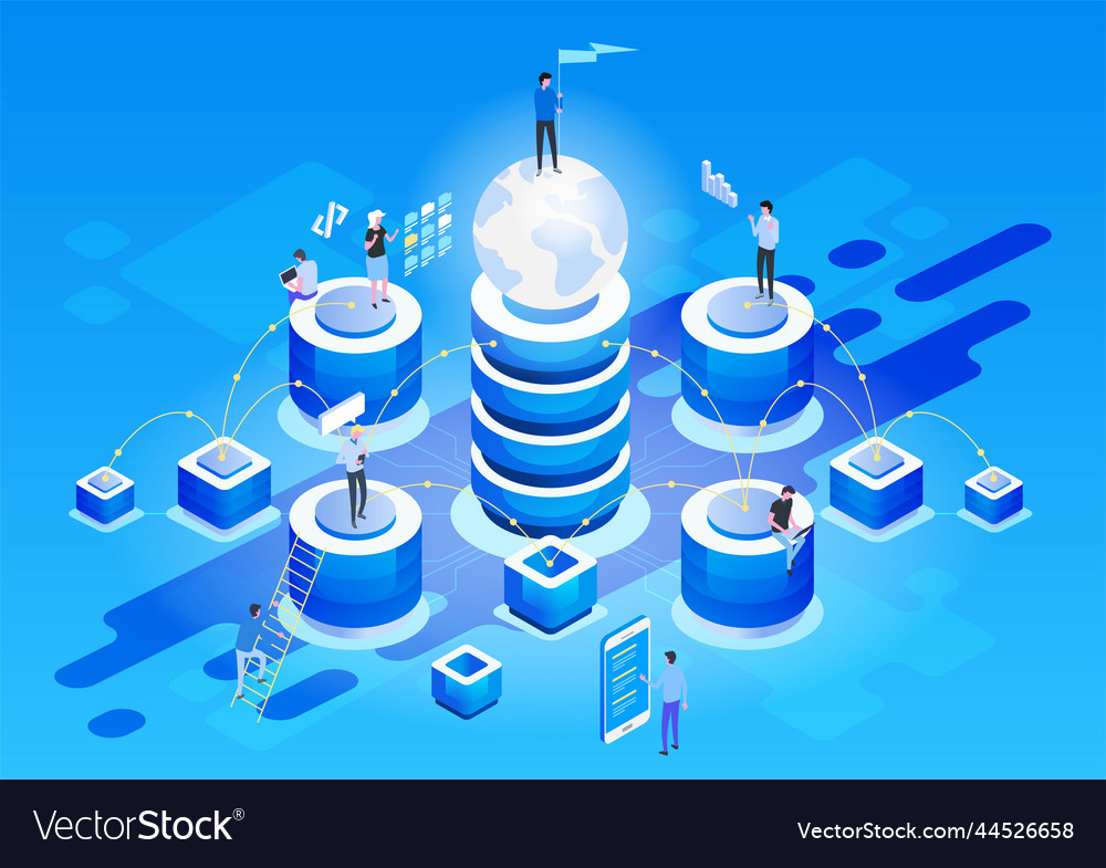 Abstract high technology concept data storage web vector image Abstract high technology concept data storage web