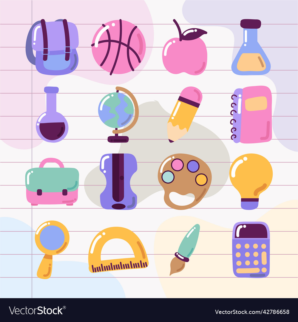 Back to school icons collection