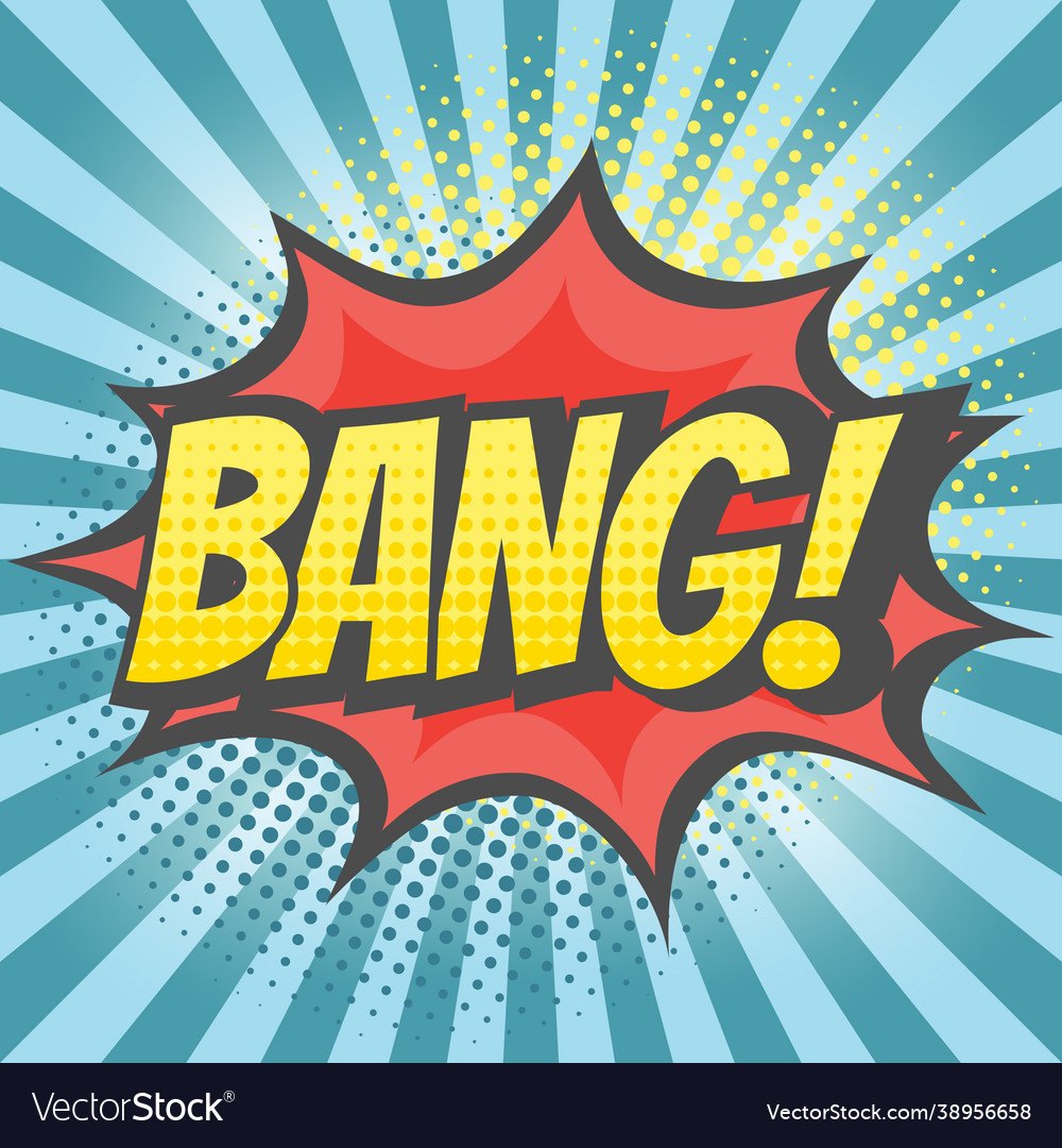 Bang explosion colorful cartoon Royalty Free Vector Image