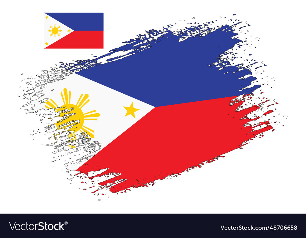 Brush design philippines flag Royalty Free Vector Image