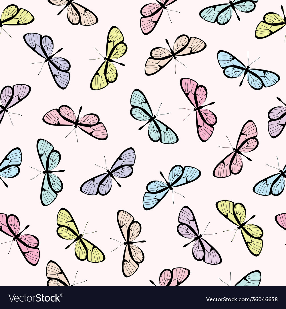 Butterfly seamless repeat pattern design Vector Image Butterfly seamless repeat pattern design